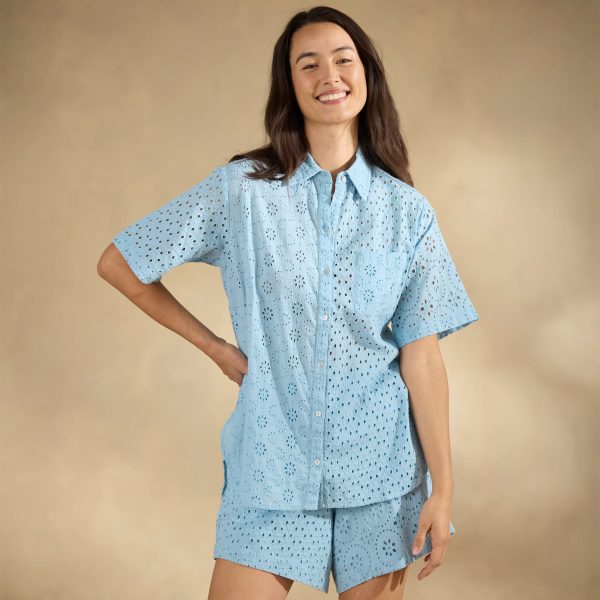 Tabitha Eyelet Shirt. Petite