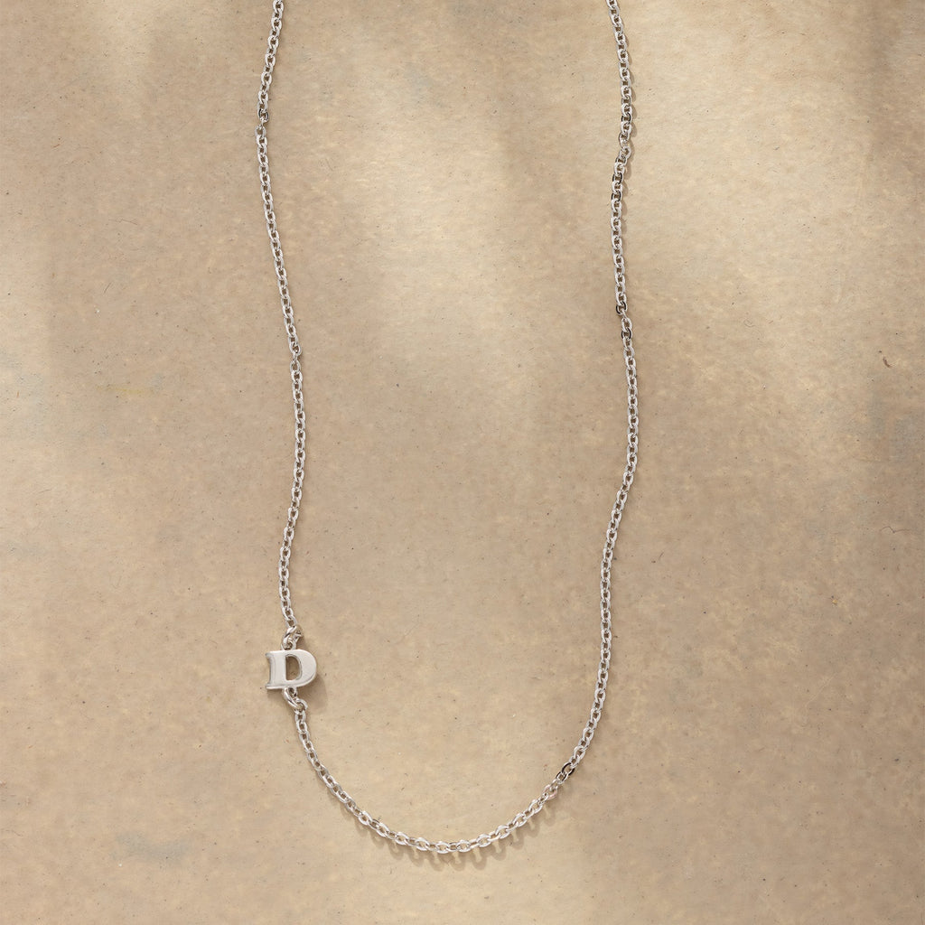Silver Initial Spark Necklace