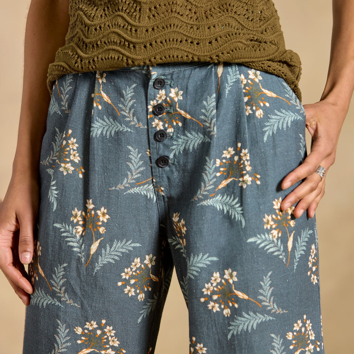 Benicia Pleated Pants. Petite