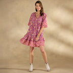 Aisha Printed Dress. Petite
