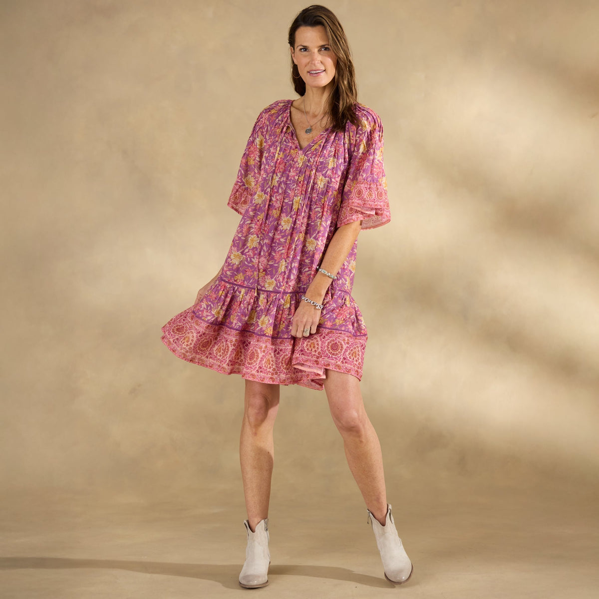Aisha Printed Dress. Petite