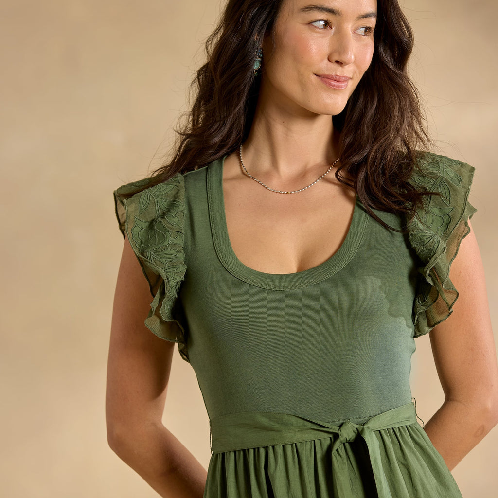 Madera Mixed-Media Dress. Petite
