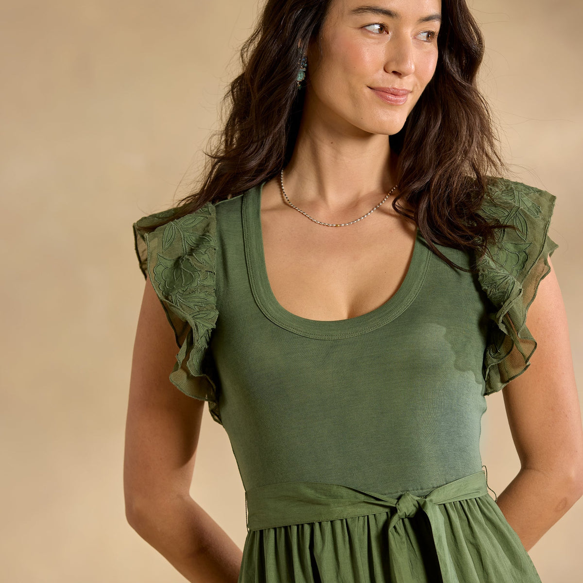 Madera Mixed-Media Dress. Petite