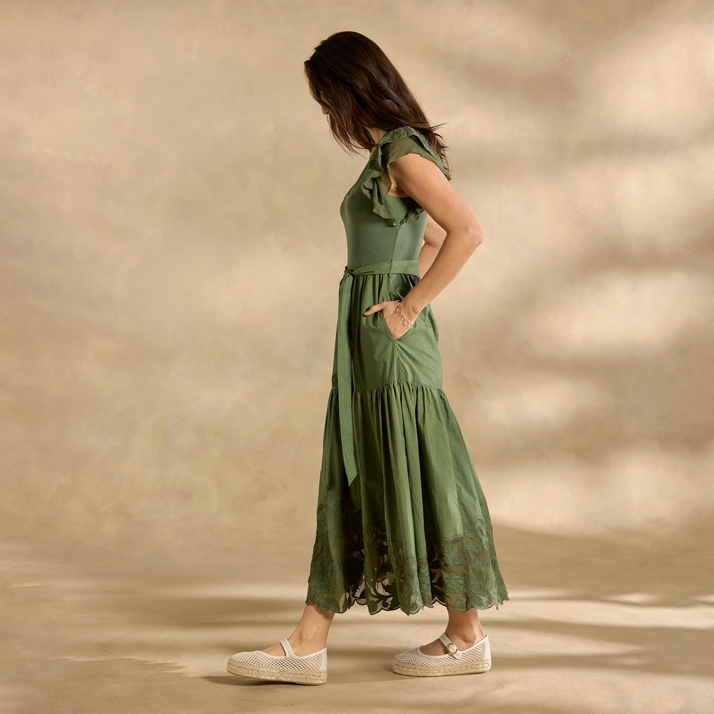 Madera Mixed-Media Dress. Petite