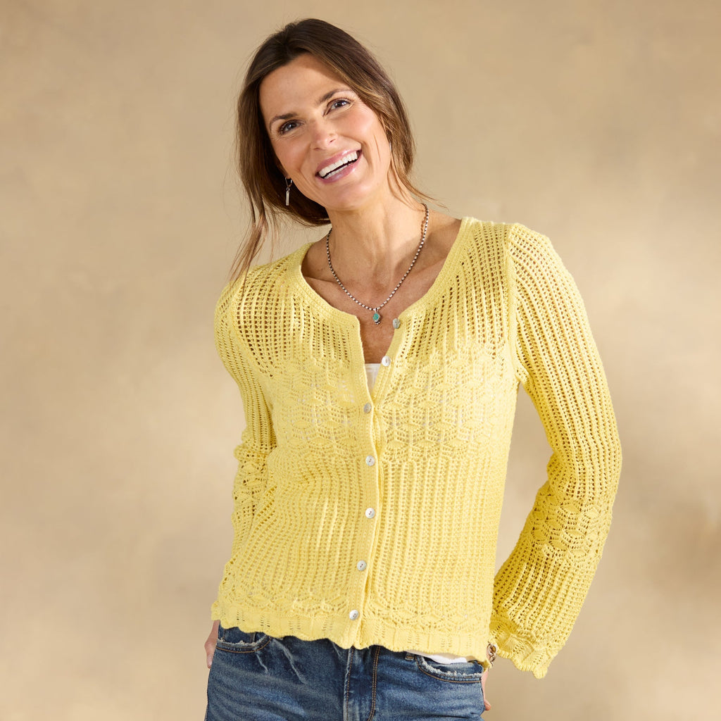 Cassatt Pointelle Cardigan. Petite