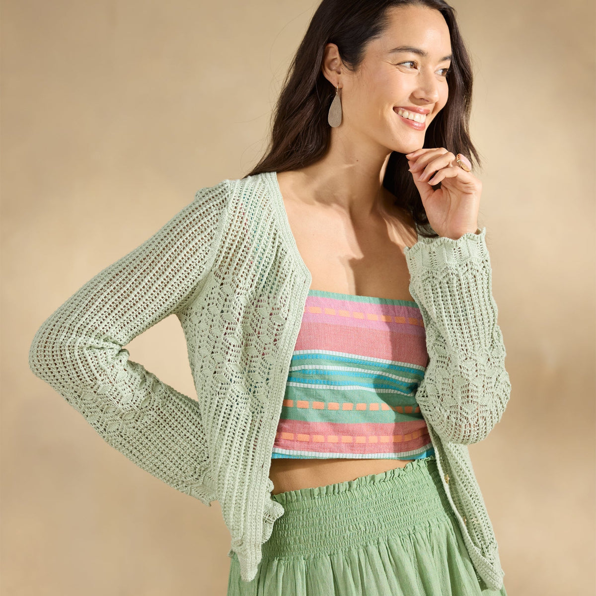 Cassatt Pointelle Cardigan. Petite