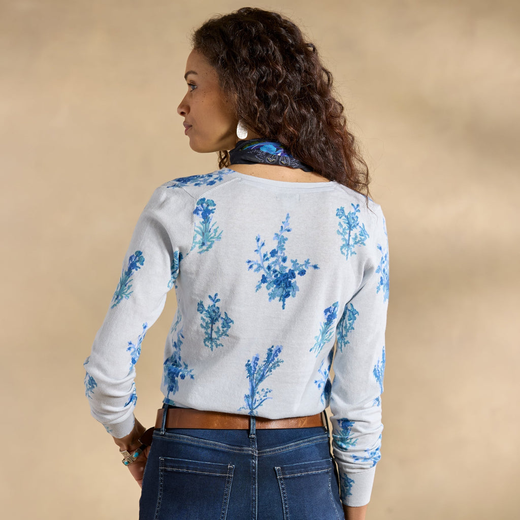 Larkspur Floral Cardigan. Petite