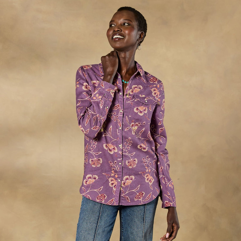 Willow Linen Floral Shirt. Petite