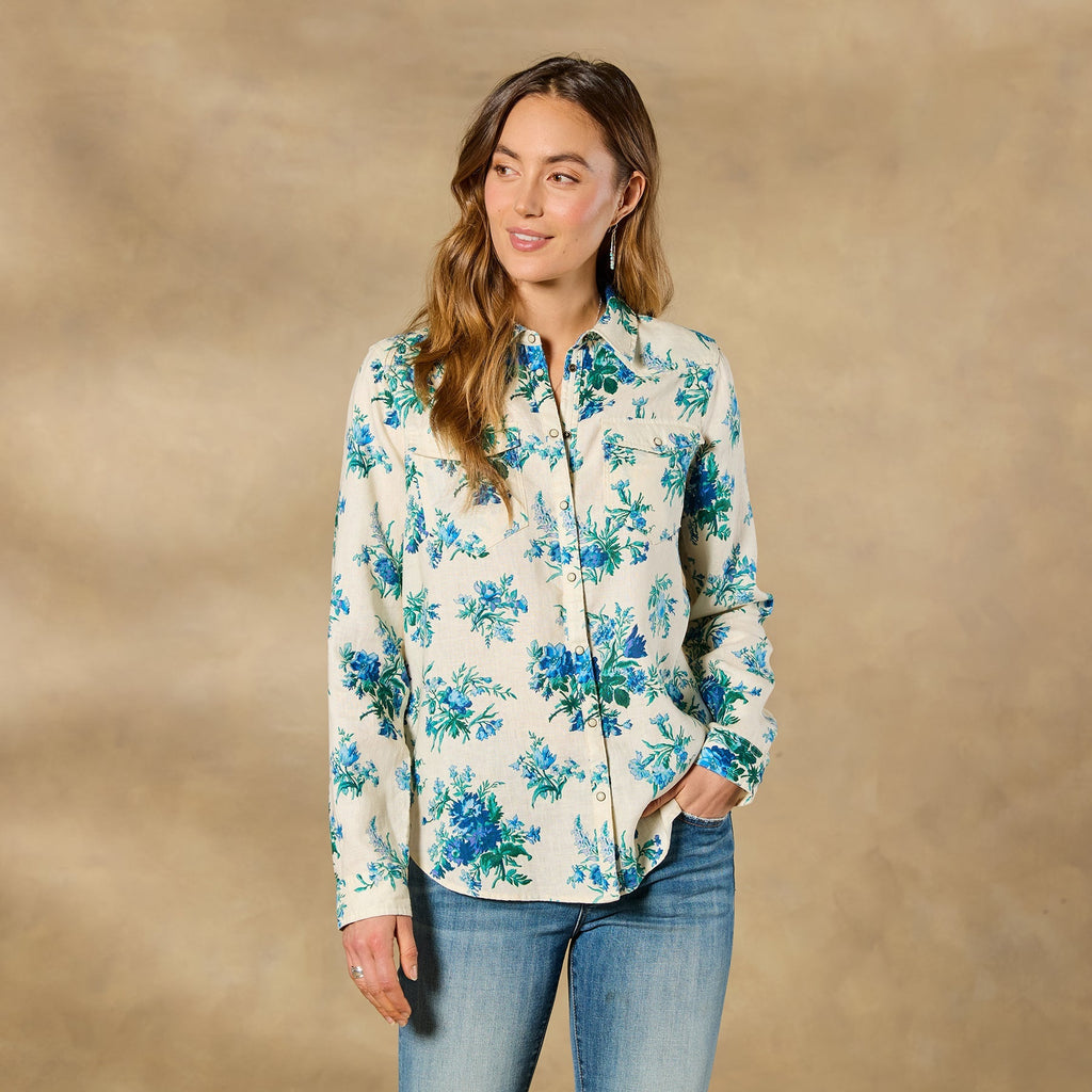 Willow Linen Floral Shirt. Petite