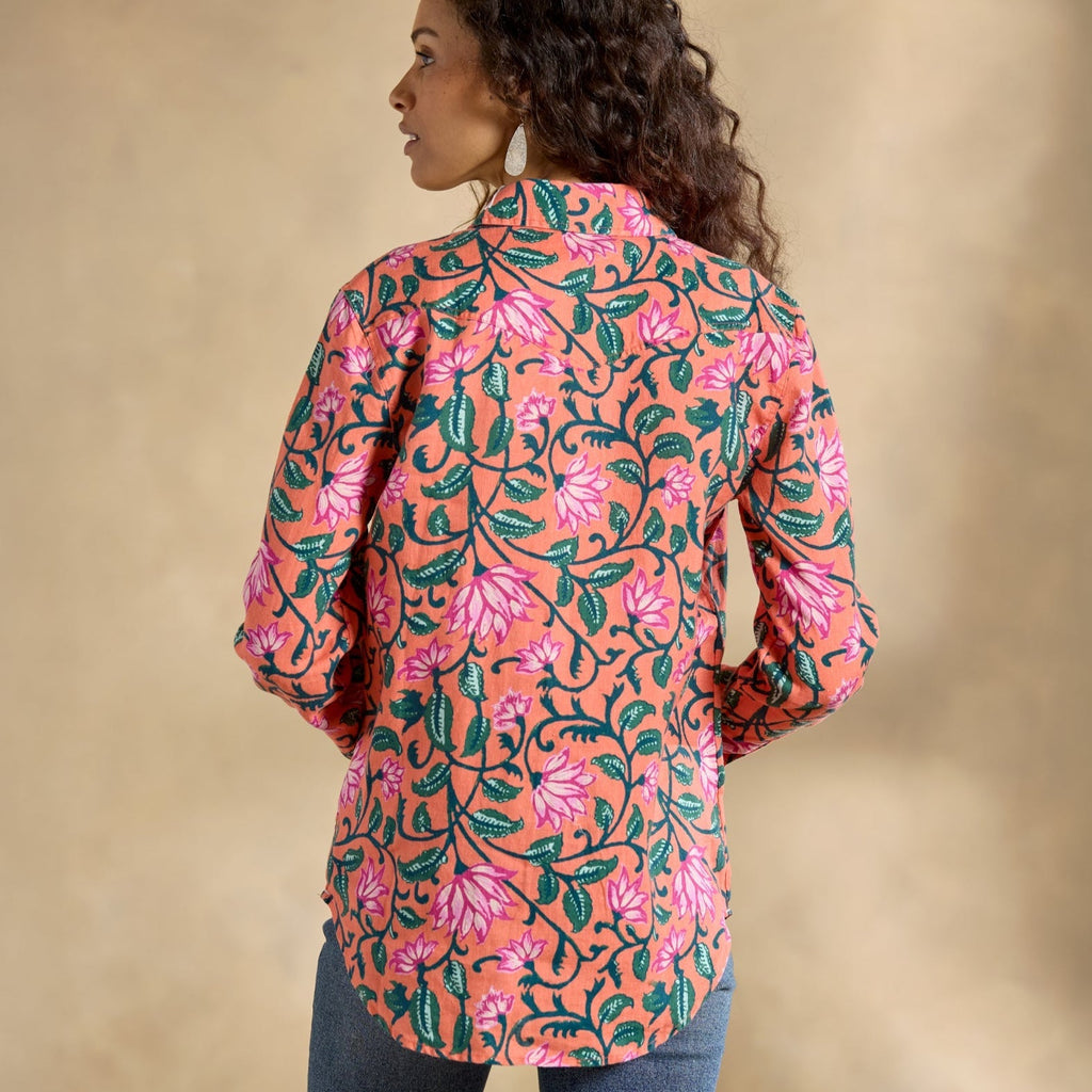 Willow Linen Floral Shirt. Petite
