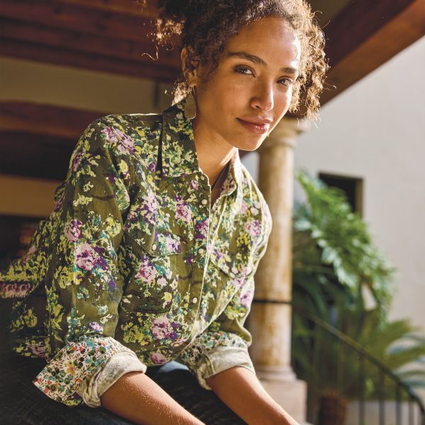 Willow Linen Floral Shirt. Petite