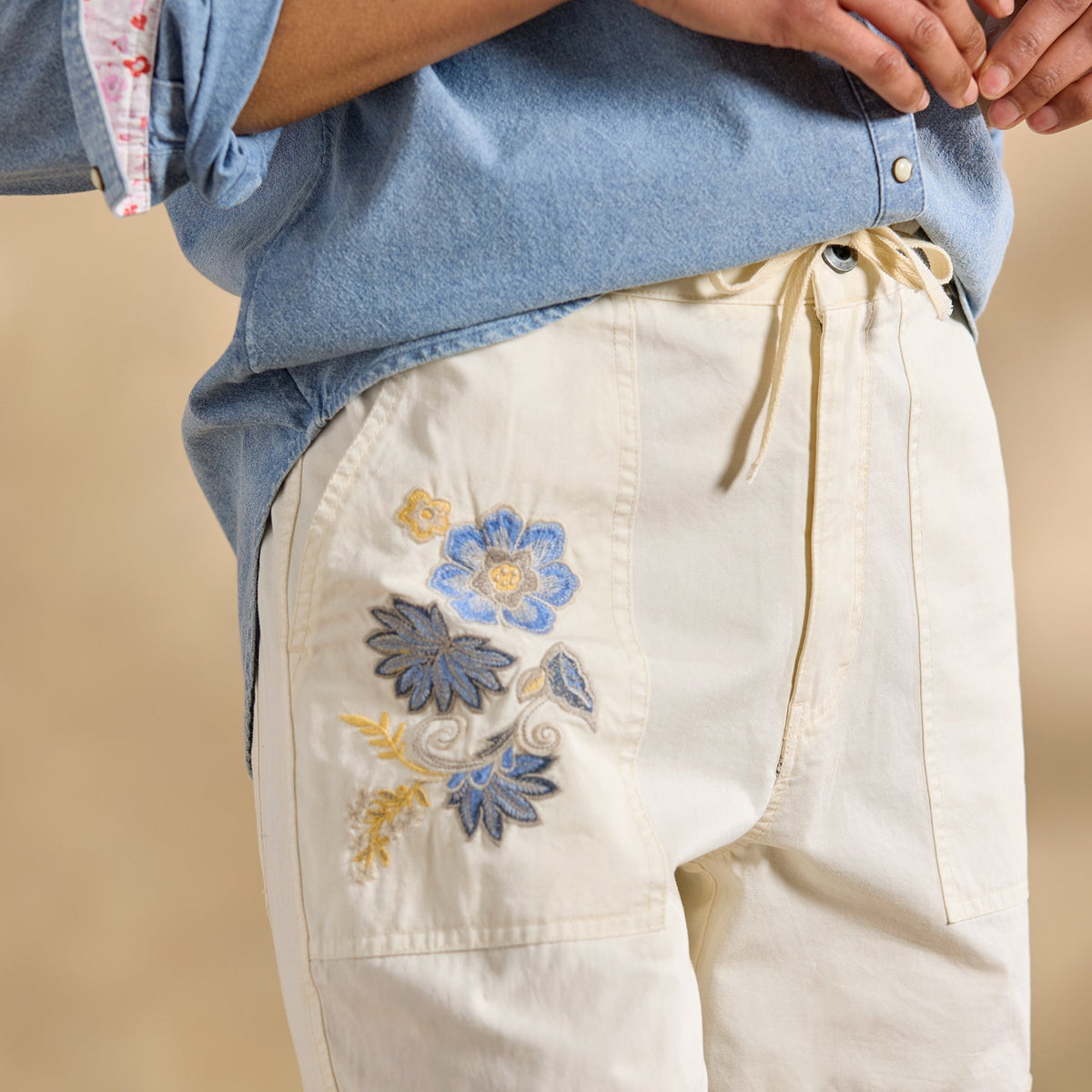 Starling Embroidered Pants. Petite
