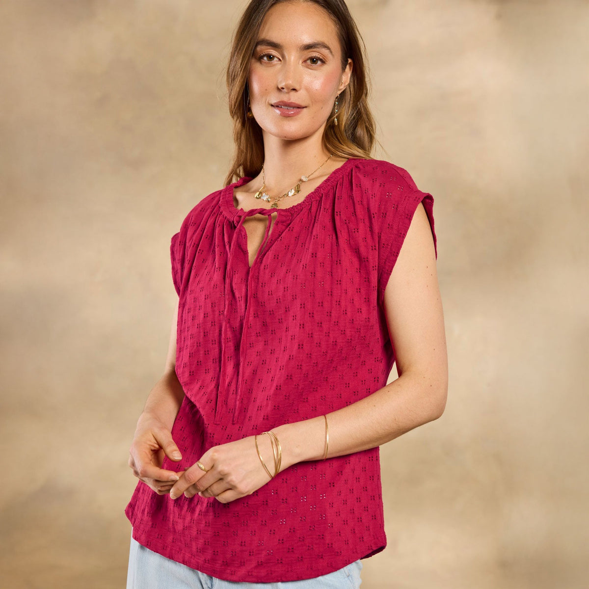 Gia Eyelet Tee