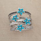 Turquoise Bouquet Ring Set