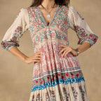 Peacock Flare Midi Dress