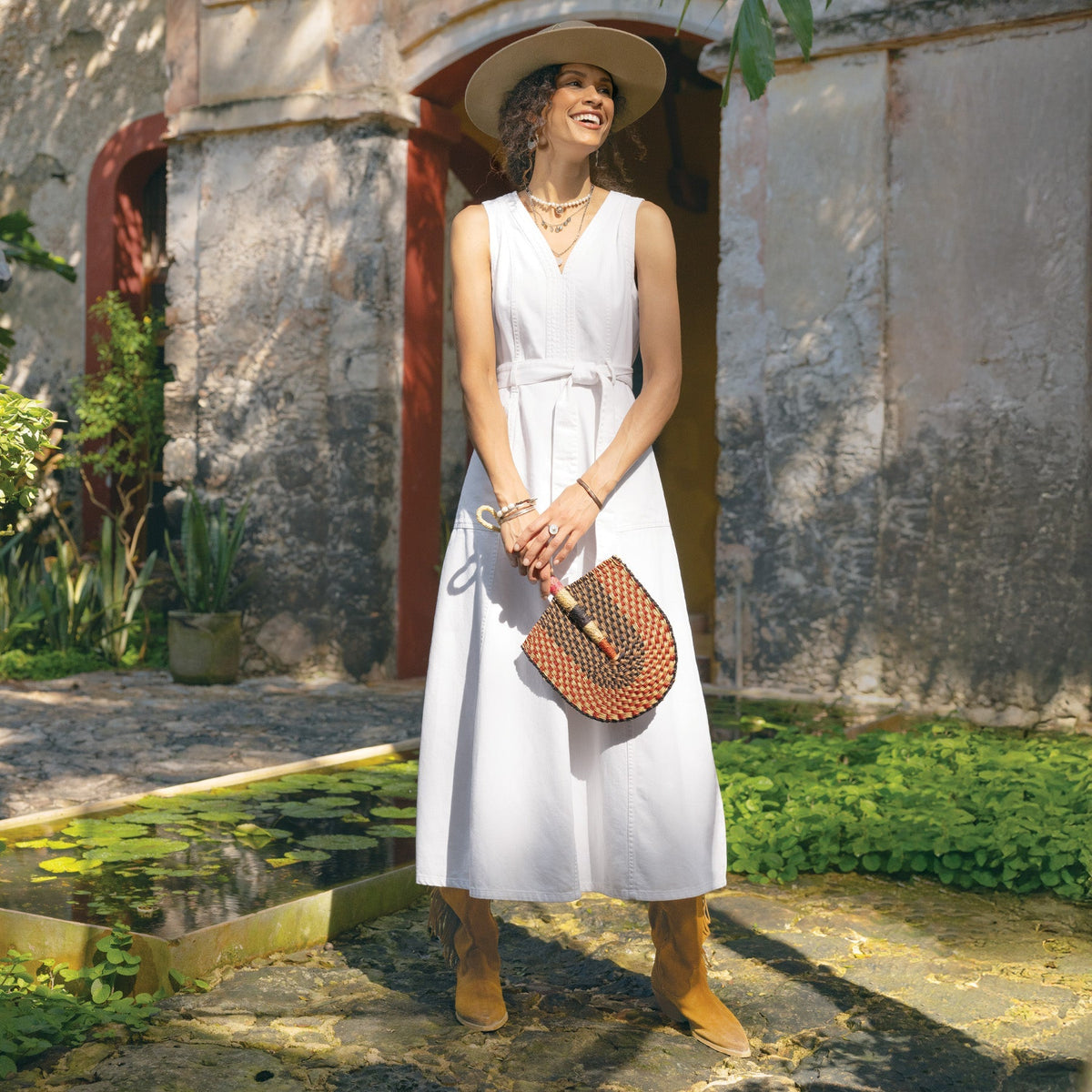 Poppy Denim Dress. Petite